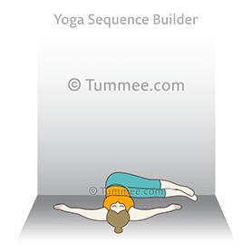 belly twist pose legs wall (Jathara Parivartanasana Pada Wall)