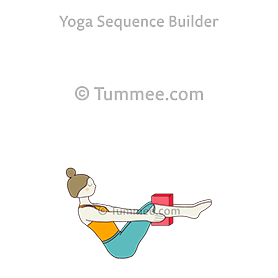 båtpositionsblock mellan knäna (Navasana-block mellan knäna)