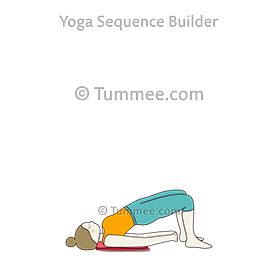 bridge pose on blanket hands clasped (Setubandha Sarvangasana On Blanket Hands Clasped)