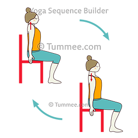 Chair Mountain Pose Hands Sides Shoulders Up Down Flow (Chair Tadasana