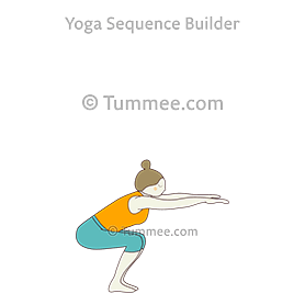 chair pose arms forward flow (Jangha Shakti Vikasaka Ii A)