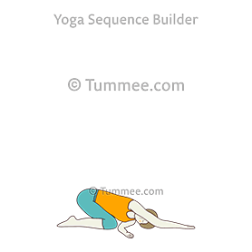 child pose variation turned (Balasana Variation Turned)