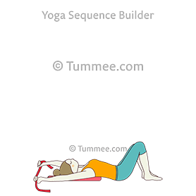 constructive rest pose hands strap movement head back backmitra (Savasana Nata Pada Hasta Strap Movement Sirsa Prshtha Backmitra)