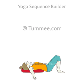 constructive rest pose upper body on bolster (Savasana Bent Legs Upper Body On Bolster)
