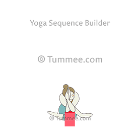 cow face pose variation eagle hands on block (Gomukhasana Variation Eagle Hands On Block)