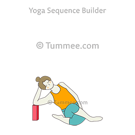 Yin yoga lesson 1 with cow face pose variation side stretch elbow on block is a yoga sequence which has 17 poses...