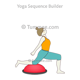 Crescent Low Lunge Pose Yoga Mudra Bosu Ball (Anjaneyasana Yoga Mudra