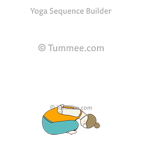 easy pose bound elbows forward bend (Sukhasana Uttana Baddha Kehuni)