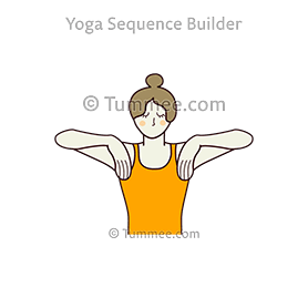 elbows bent flexed wrists close up (Anguli Mula Shakti Vikasaka B Close Up)