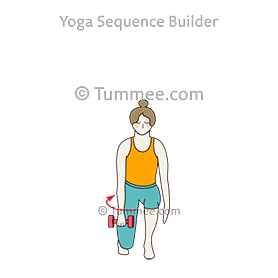 Forward Lunge Pose External Hip Rotation One Hand Weight Yoga| Yoga ...