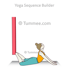 grenouille cobra pose pieds aériens (Bheka Bhujangasana Pada Aerial)