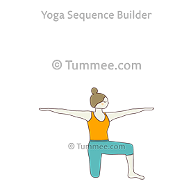 gate pose variation knee bent airplane arms (Parighasana Variation Knee Bent Hasta Vimanasana)