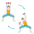 Goddess Pose Elbow To Knee Exercise Weights Yoga (Utkata Konasana ...