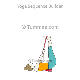 half plough pose hips block feet strap (Ardha Halasana Hips Block Pada Strap)