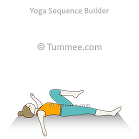 half wind release pose arms wide (Ardha Pawanmuktasana Prasarita Hasta)