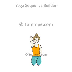 hero pose cow face arms (Vajrasana Gomukhasana)