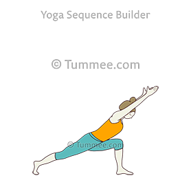 high lunge pose variation arms extended forward (Ashta Chandrasana Variation Uttana Hasta)