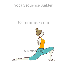 low lunge reverse prayer hands (Paschima Namaskar Anjaneyasana)