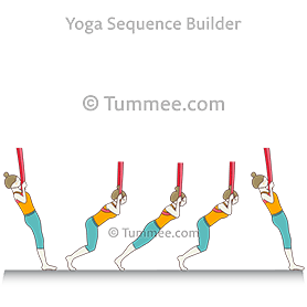 La séquence de yoga aérien avec la posture de la montagne, les mains penchées en arrière et en avant, les épaules en mouvement, est une séquence de yoga qui comporte 22 postures...