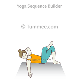 oblique crunches reverse pigeon pose (Oblique Crunches Sucirandhrasana)