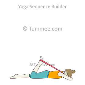 one legged bow pose prep with strap variation (Eka Pada Dhanurasana Prep With Strap Variation)