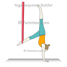 One Legged Handstand Pose Foot Aerial (Eka Pada Adho Mukha Vrksasana ...