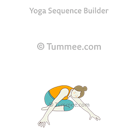 sidovridning i hjältepositionen (Parsva Virasana)