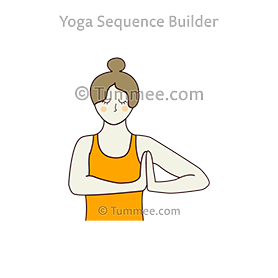 prayer hands to side close up (Parsva Anjali Mudra Close Up)