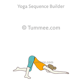 hundvalp poserar ben mot sida (Uttana Shishosana Parsva Pada)