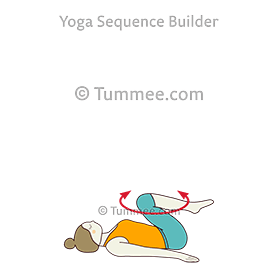 reclined knee circles hands floor (Supta Janu Chakra Hasta Floor)