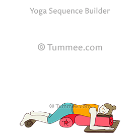 reverse corpse pose t bolsters blankets (Advasana T Bolsters Blankets)