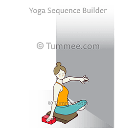 revolved easy pose against wall (Parivrrta Sukhasana Against Wall)