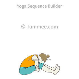 seated forward bend pose knees bent hugging knees (Paschimottanasana Nata Janu Hugging Knees)