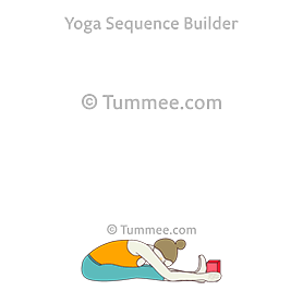 seated forward bend pose with block (Paschimottanasana With Block)