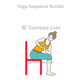 seated revolved chair pose chair (Upavishta Parivrtta Utkatasana Chair)