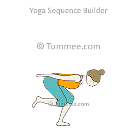 shiva squat pose arms extended backwards