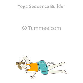 side lying corpse pose variation elbow head leg (Parsva Savasana Variation Elbow Head Leg)