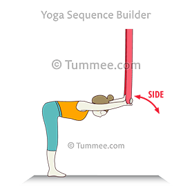 side to side half standing forward fold pose hands aerial (Parsva Ardha Uttanasana Hasta Aerial)