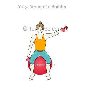 Sitting Alternate Arm Lateral Raise Exercise Weights Stability Ball ...