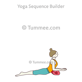 sphinx pose with bolster under elbows (Bhujangasana With Bolster Under Elbows)