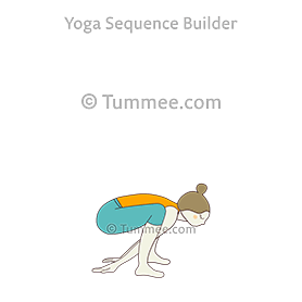 squat pose variation forward bend arms under hips