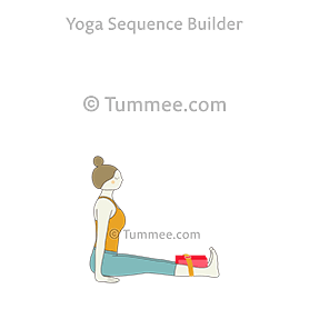 staff pose block strap (Dandasana Block Strap)
