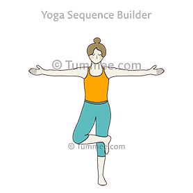 Standing Pigeon Pose Arms Wide (Tada Kapotasana Prasarita Hasta