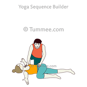 supine spinal twist pose i partner (Supta Matsyendrasana I Partner)