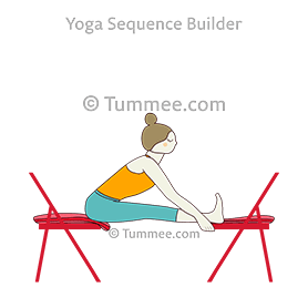 supported seated forward bend pose head up chairs (Salamba Paschimottanasana Sirsa Uttana Chairs)