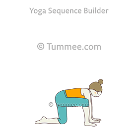 table top pose low lunge leg (Bharmanasana Anjaneya Pada)