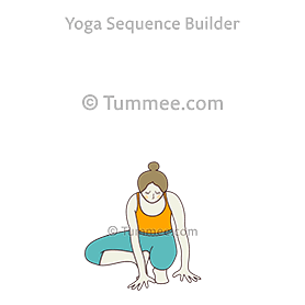 toe balance pose variation one hip side (Prapadasana Variation Eka Hip Side)