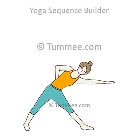 Triangle Pose One Arm Parallel Floor One Arm Behind Back Yoga ...