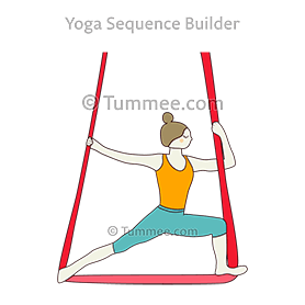 ufo Warrior II pose aérienne (Virabhadrasana Ii Ufo Aerial)