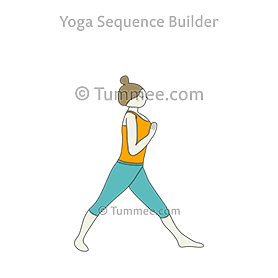 warrior i straight legs prayer hands (Virabhadrasana I Straight Legs Prayer Hands)